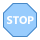blue ui style stop sign icon