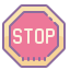 cute color style stop sign icon
