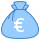 blue ui style geldbeutel euro icon
