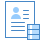 blue ui style lebenslauf analysieren icon