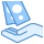 blue ui style rückerstattung icon