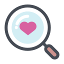 pastel color style search for love icon