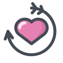 pastel color style restart love icon