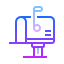 gradient style mailbox opened flag up icon
