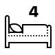 dotted style vier betten icon