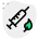 Injections syringe short made from plant based medication icon