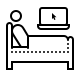 dotted style im bett arbeiten icon