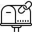 cute outline style linked mailbox icon