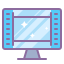 cute color style showing video frames icon