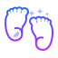 gradient style baby feet icon