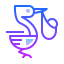 gradient style stork with bundle icon