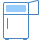 Réfrigérateur avec congélateur ouvert icon