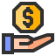 Hand Holding Coin icon