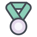 pastel color style silver medal icon