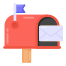 Закрытый почтовый ящик, флаг поднят icon
