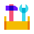 color glass style full tool storage box icon