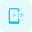 File transfer application on cell phone isolated on a white background icon