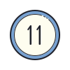 color hand drawn style 11 circled icon