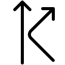 pastel glyph style sprungpfeil icon