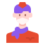 cabin crew in mask icon