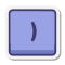 stickers style rechte klammer taste icon
