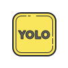 color hand drawn style yolo icon