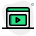 Online streaming media player on a web browser icon