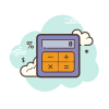 cloud style taschenrechner icon