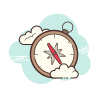 cloud style 나침반 icon