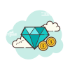 cloud style emerald icon