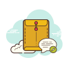 cloud style send letter icon