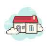 cloud style 집 icon