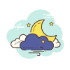 cloud style night wind icon