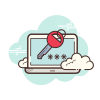 cloud style laptop password icon