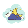cloud style night icon