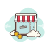 cloud style 가게 icon