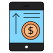 laboratorio-de-vectores-de-dinero-móvil-externo-negocios-y-finanzas-esquema-color-vectorslab icon