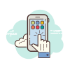 cloud style touchscreen icon