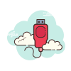 cloud style usb 2 icon