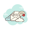 cloud style immediate message icon