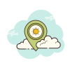 cloud style marker sun icon