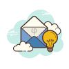 cloud style 열린 봉투 아이디어 icon