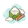 cloud style 열린 봉투 수학 icon
