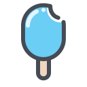 pastel color style bitten ice pop icon
