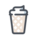 pastel color style ice cream in waffle icon