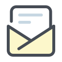 pastel color style open envelope icon