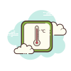cloud style temperature outside icon