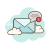 cloud style full mailbox icon