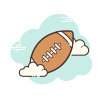 cloud style american football ball icon