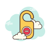cloud style hotel türhänger icon